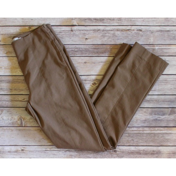 MM.LaFleur Pants - MM.LaFleur Foster Pants Size 4 Brown High Rise Side Zip‎ Slim Straight Trousers